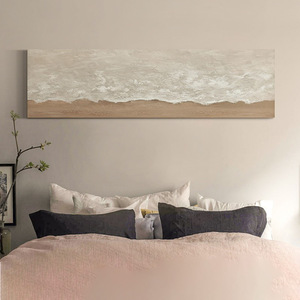 Hand Painted Oil <b>Painting</b> Abstract Beach Scene 3D Visual Effect Minimalist Style Wall Art <b>For</b> Bedroom Or Living Room Decoration - Product Image 1