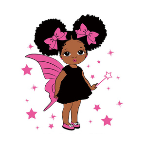 Dtf Ready to Press design di trasferimento di calore trasparente <span class=keywords><strong>Film</strong></span> Logo personalizzato carino nero bambina adesivo di trasferimento di calore - Product Image 1