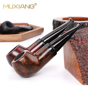 Muxiang Handmade Briar Wood Tobacco Pipe Free Type 3mm Flue Smoking Accessory - Product Image 1