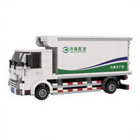 Modèle de camion de livraison en chaîne du froid personnalisé en blocs de construction pour l'affichage logistique d'entreprise et les cadeaux promotionnels