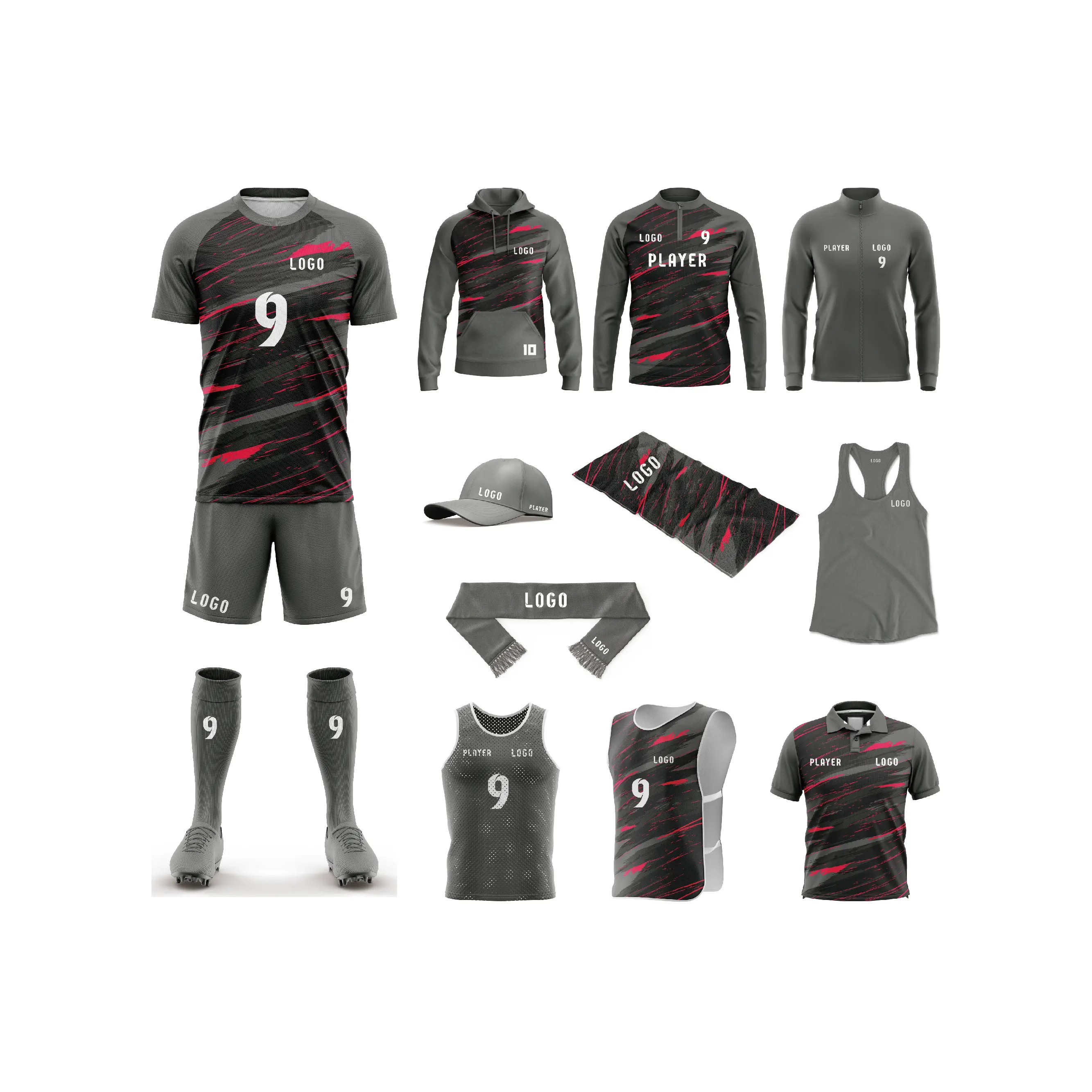 Vente en gros de nouveaux maillots de football imprimés avec logo pour hommes et femmes personnalisés, maillots de football, maillots de football par sublimation