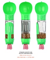 Vente en gros de bouteilles d'eau pour chien 4 en 1, accessoires pour chat, distributeur de boisson, bouteille d'eau portable pour chien avec sac à crottes
