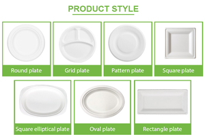 9 inch phân hủy sinh học bã mía bột giấy Đảng dùng một lần tấm - Product Image 4