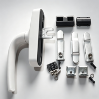 Kit complet de poignée de fenêtre moderne à deux points 25 mm, accessoires de quincaillerie pour fenêtre à battant, commande tactile ambidextre pour aluminium