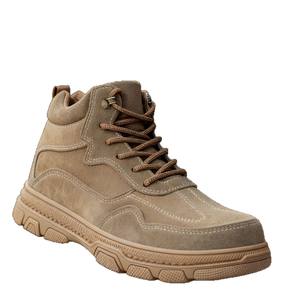 Chaussures de sécurité montantes pour hommes, kaki, avec embout en acier, anti-choc, anti-perforation, résistantes à l'usure, pour le travail de construction - Product Image 1