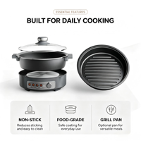 Vente directe d'usine - Marmite électrique multifonction 6L avec plaque de cuisson amovible