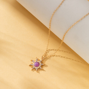 Collar Retro Dopamine con Zirconia, Anillo Barbie, Colgante de Cobre con Incrustaciones de Zirconia, Joyería de Cobre para Mujer - Product Image 3
