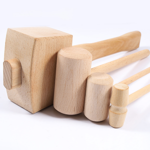 Grande Martello in Legno, Mazza da Falegname, Arte Popolare, Lucidato, Sostenibile, Decorativo, per Tavoli, Frantumazione Ghiaccio, Forma Irregolare - Product Image 3