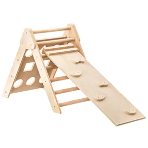 Indoor Montessori Playground Play Gym Wooden Triple Pickler Climbing Triangle