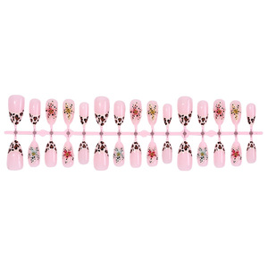 Venta al por Mayor de 30 Uñas Postizas Acrílicas ABS con Diseño de Leopardo 3D Estilo Francés |   Colección Otoño Invierno |   Personalizado - Product Image 3