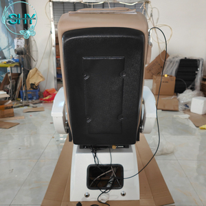 <span class=keywords><strong>Chaise</strong></span> moderne de pédicure en cuir <span class=keywords><strong>beige</strong></span> et <span class=keywords><strong>or</strong></span> pour le bain des pieds, mobilier de salon d'onglerie de couleur personnalisée, spa avec massage - Product Image 2