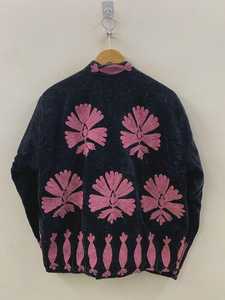 เสื้อแจ็คเก็ตกำมะหยี่สีดำปักลายซูซานีสำหรับผู้หญิง งานฝีมือทำมือ สไตล์โบโฮ ลายชนเผ่า ลายสัตว์ เสื้อคลุมฤดูหนาว ผ้าฝ้าย ติดกระดุม ของขวัญสุดหรู - Product Image 2