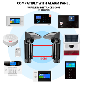 Détecteur infrarouge actif à double faisceau 433 MHz à énergie solaire, système d'alarme photoélectrique extérieur pour la sécurité domestique et la détection d'intrusion pour villa - Product Image 5