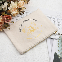 Sac d'emballage cosmétique portable à fermeture éclair en toile écologique avec logo personnalisé pochette à fermeture éclair pour passeport en toile