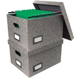 Storage Box With Lid Foldable Storage Box With Lid Linen Fabric Collapsible File Storage Office Box With Lid Hanging Letter Foldable Storage Office Box With Tabs