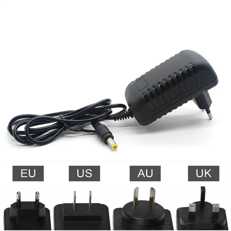 Bộ Chuyển Đổi Phích Cắm EU/US/UK/AU AC 100-240V Sang DC 12V 2A 2000mA Nguồn Cung Cấp 5.5Mm X 2.1-2.5Mm Cho Đèn Led CCTV