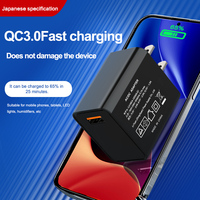 Chargeur rapide certifié PSE Shenzhen Lvxiangyuan 18W QC 3.0 5V 3A avec prise JP pour téléphone portable, tablette, appareil photo