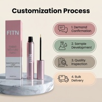 Sérum de croissance des cils premium, allongeant, végétalien, enrichi en peptides et biotine, sans prostaglandine, marque privée, OEM, vente en gros