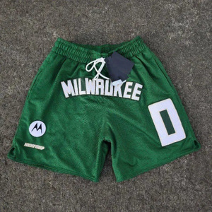 Pantalones Cortos de Baloncesto para Hombre, Tallas Grandes, Cómodos y Elegantes, 100% Algodón, Estilo Hip Hop, Anti-UV, Transpirables, Cintura Elástica - Product Image 3