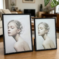 Cadre photo en métal de 7 pouces en forme de bambou, bord étroit, minimaliste, pour table et mur, en fer doré, pour la maison