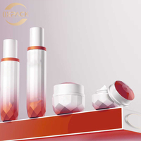 Set Wadah Krim Wajah Makeup Emulsi Cetak Layar Kaca Mewah 30g-120ml dengan Warna Gradasi