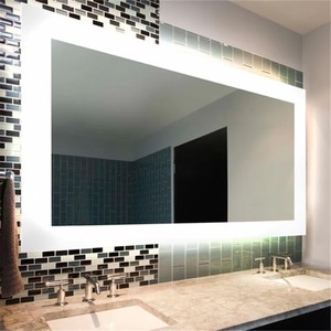 Su misura rettangolo a lunghezza intera LED illuminata specchio per il trucco da parete moderno specchio per la camera da letto soluzione di progettazione grafica - Product Image 2