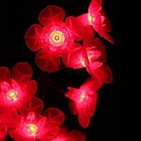 Dekorasi liburan pohon bunga sakura LED 3.5m buatan luar ruangan dengan efisiensi bercahaya tinggi tersedia dalam warna merah oranye cokelat
