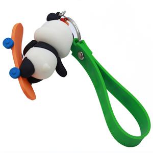 ผู้ผลิต 12 ปี ประสบการณ์ ปี 2024 พวงกุญแจ PVC 3 มิติแบบกำหนดเองพร้อมโลโก้ตามสั่ง พวงกุญแจซิลิโคนรูปแพนด้าน่ารัก พร้อมสายคล้องข้อมือ - Product Image 2