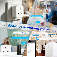 Prise intelligente FY42 UK 10A/16A Tuya WiFi avec moniteur d'énergie - Matériau ABS, sécurité WPA/WPA2, contrôle à distance, programmation, commande vocale