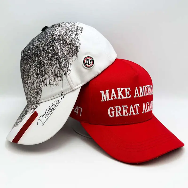 Sıcak satış 100% pamuk Trump şapka mektup özel işlemeli Logo Gorras 6 Panel spor baba şapkası kavisli ağız düz beyzbol kapaklar