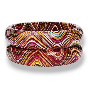 Handcrafted Black Lac Bangles with Golden and White Leheriya Wave Design Ponytail Style Traditional Ethnic Fashion Jewelry Set - Product Image 1