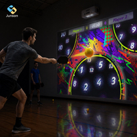 Jeu interactif mural multijoueur d'entraînement au pickleball, jeu sportif AR multiball, projection interactive murale