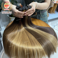 Les plus populaires extensions de cheveux humains brun foncé cuticule aligné V pointe I pointe extensions de cheveux à la kératine
