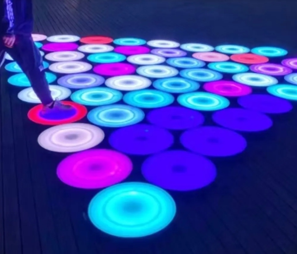 2025 New Outdoor Waterproof 50cm Circular Brick Lights RGB LED Paver Light Landscape Lamps