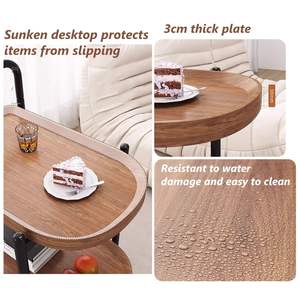 รถเข็นเก็บของ 2 ชั้น พร้อมโต๊ะข้างถอดได้ มีล้อ สำหรับห้องครัว ห้องน้ำ ห้องนั่งเล่น ห้องซักรีด - Product Image 3