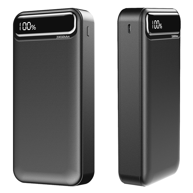 High Capacity Wireless Power Bank 20000mAh Dual USB Output LED Display 5W Charging Type-C Input 1-Year Warranty for Travel Daily