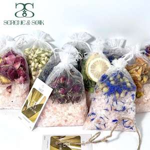 S&Soak EM/ODM Vente en gros <span class=keywords><strong>de</strong></span> sel <span class=keywords><strong>de</strong></span> bain exfoliant naturel <span class=keywords><strong>de</strong></span> luxe à la lavande rose, aux <span class=keywords><strong>cristaux</strong></span> <span class=keywords><strong>de</strong></span> l'Himalaya et aux herbes florales, en sachets <span class=keywords><strong>de</strong></span> thé pour le bain - Product Image 3