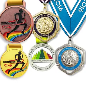 Medalhas de metal para esportes de torcida, tênis de mesa gravável exclusivo para voleibol, medalhas estampadas de metal para dança em forma de estrela grande