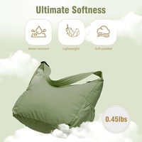 Grand sac hobo bandoulière en nylon unisexe, léger, imperméable, décontracté, pour l'été, idéal pour les voyages, avec bandoulière réglable