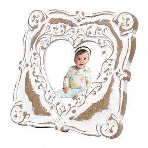 Made in India <b>White</b> Distress Finished 100% Natural Solid Mango Wood Photo <b>Frame</b>/ Wooden Picture <b>Frames</b> for Home Decor Use - Product Image 1