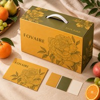 FOVAIRE Boîte Cadeau Réutilisable Écologique Personnalisée pour Fruits avec Poignée de Transport pour Présentation de Panier de Fruits Frais