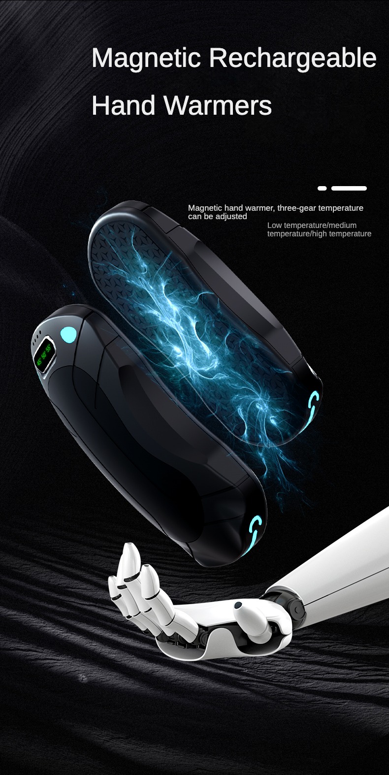 Hand Warmers Rechargeable, Electric Hand Warmers, AI Smart Chips 20Hrs Long Safe Heat, Portable Pocket Heater, Outdoor Camping Hunting Golf Accessories - View #8