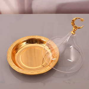 Vassoio Porta Dim Sum in Ferro Battuto con Stelle e Luna Elettroplaccate, Coperchio in Acrilico Trasparente, Fornitura Diretta dalla Fabbrica Rui Ya - Product Image 2