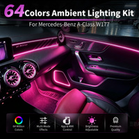 Kit d'éclairage d'ambiance complet 7 pièces W177 pour Mercedes-Benz Classe A CLA C118 2019-2026 – Couvre-haut-parleurs LED pour aérateurs de type turbine et éclairage d'ambiance intérieur