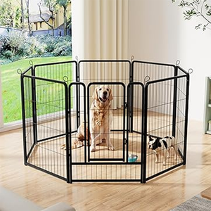 Büyük katlanabilir nefes Modern paslanmaz çelik köpek evcil hayvan oyun parkı Metal kapalı ve açık Kennels - Product Image 3