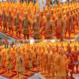 Figurine miniature en plastique de guerrier en terre cuite personnalisée et créative - Product Image 2