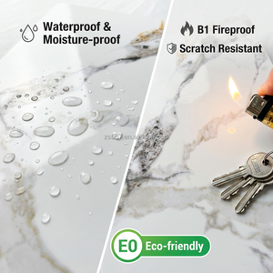 Pannello <span class=keywords><strong>in</strong></span> PVC Effetto Marmo Lucido con Rivestimento UV 1220x2440mm per Decorazione Pareti Interne - Pannello Murale Ignifugo B1 e Impermeabile - Product Image 5