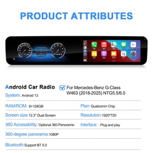 Android <b>Car</b> Stereo <b>for</b> Mercedes Benz G Class 2018-2025 Dual Screen Navigation Multimedia Dashboard <b>Speedometer</b> Carplay Upgrade - Product Image 2