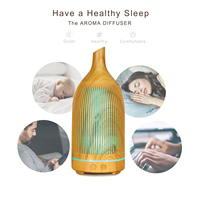 Diffuseur d'huile essentielle à ultrasons intelligent 200ml humidificateur d'air en bois de brume fraîche diffuseur de grain de bois de parfum d'huile essentielle pour la maison