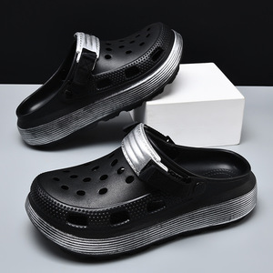 Sandalias Crocs para Hombre, de Verano, para Exteriores, con Suela Gruesa, que Aumentan la Altura, de EVA, Antideslizantes, Transpirables, sin Olor, para Playa, con Punta Cerrada - Product Image 3